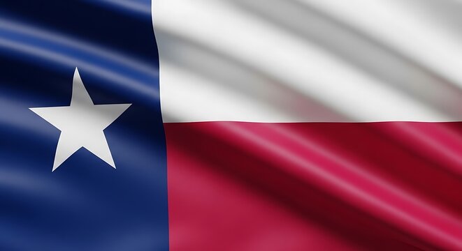The texas state flag waving in the wind