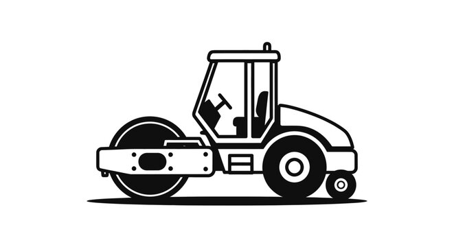 Road roller construction vehicle machine.