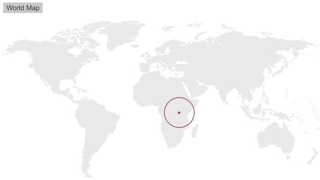 Rwanda Location on Globe for Presentation or Education