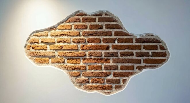 Brick Wall Cloud Shape Interior Design Element for Modern Home Decor and Commercial Space Branding Brick Wall