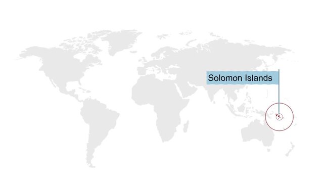 Solomon Location Pin on World Map for Travel Concept
