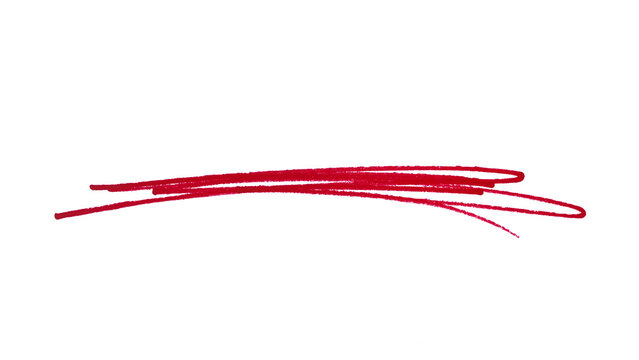 Line marker underline shape, underlining with a red line, crossing out red line