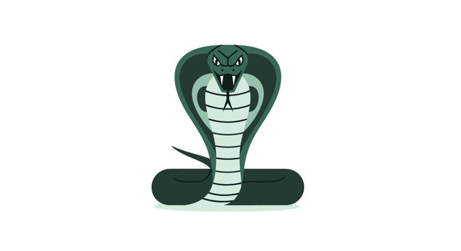 Cartoon cobra snake head closeup.