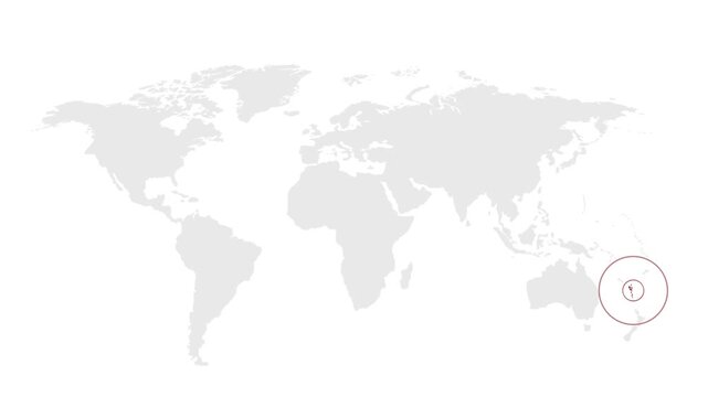 Vanuatu Location Highlight on Global Map with Zoom Animation