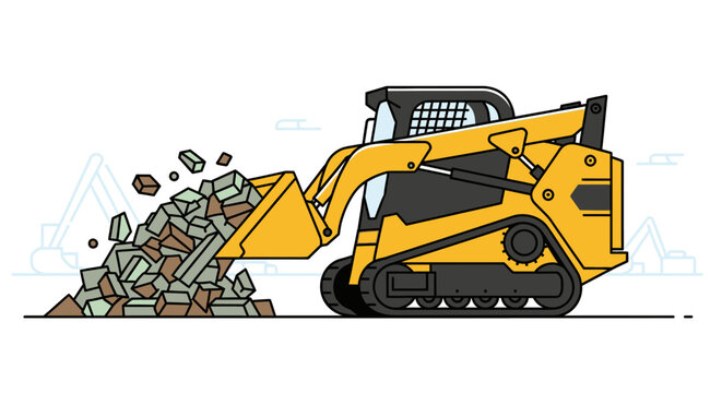 Yellow Skid Steer Loader Machine 1.