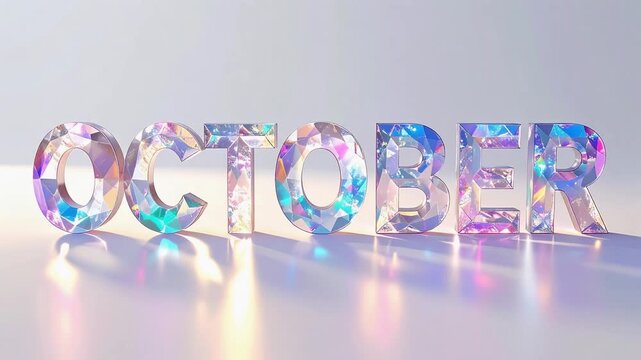 オパール誕生石10月立体ロゴ白背景