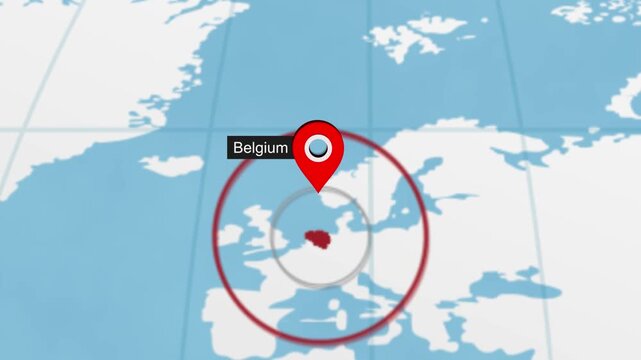 Belgium Map Pointer with Global Context