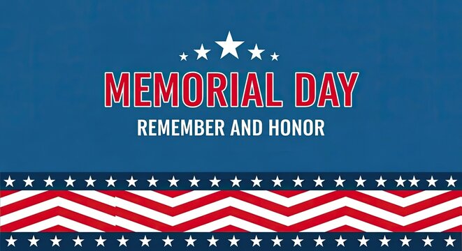 Honoring heroes a patriotic memorial day background with stars and stripes for remembrance and respect