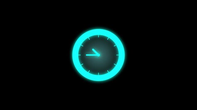 Round wall clock animation. The timer counts down the time. video animation 4k