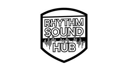 Obraz premium Rhythm Sound Hub Music Logo Design.