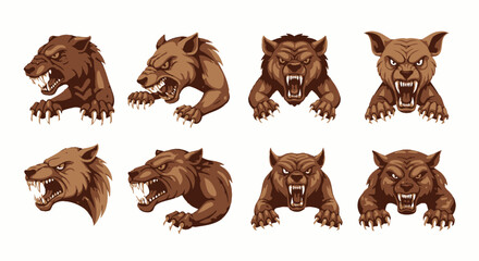 Fototapeta premium Collection of various bear heads and bodies.