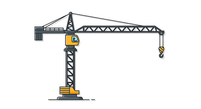 Yellow and black construction crane machine.