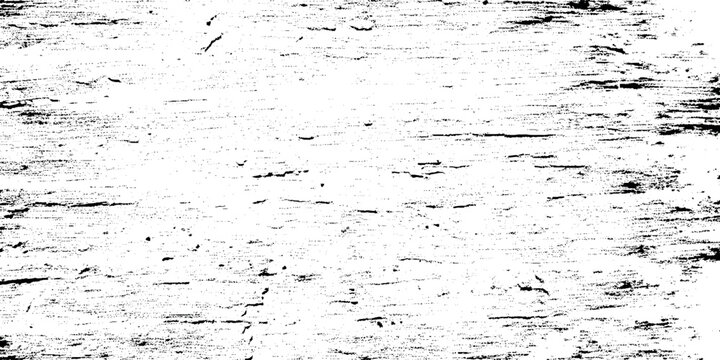 Black and white vector grunge texture of distressed wood surface with scratches and marks