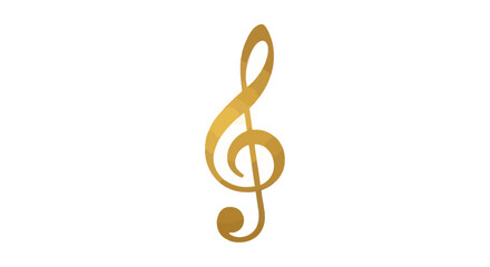 Obraz premium Golden treble clef musical symbol isolated on white background