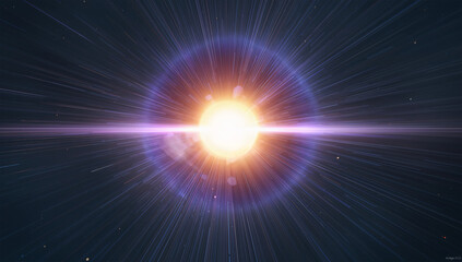 Fototapeta premium ワームホールのような光の裂け目を描く宇宙背景素材