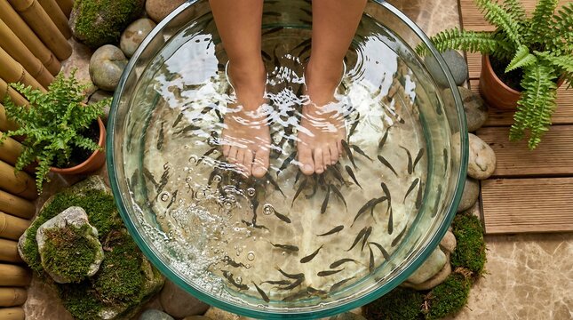 Fish Pedicure Treatment for Feet Care in Relaxation Spa