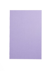 Fototapeta premium Open empty violet paper notebook blank page isolated on transparent background. Paper fiber texture. 