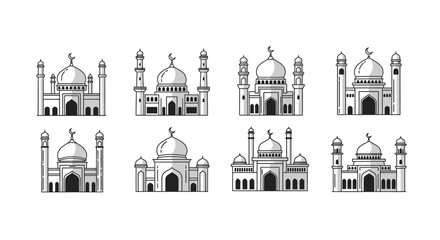 Fototapeta premium Collection of mosque architecture designs 1.