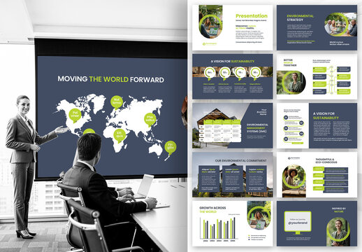 Modern Eco Friendly Sustainability and Green Energy Business Presentation Template
