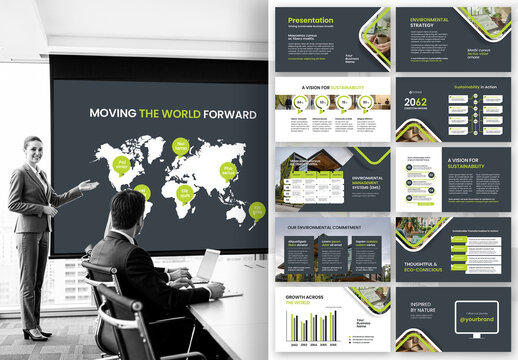 Modern Eco Friendly Sustainability and Green Energy Business Presentation Template