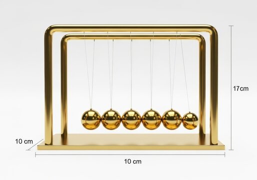 Newtons cradle pendulum with golden balls