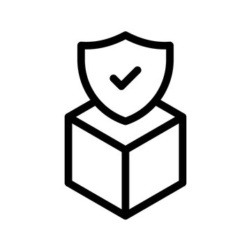 Secure safe packaging icon modern protective box, fragile item safety and shipping protection concept visual