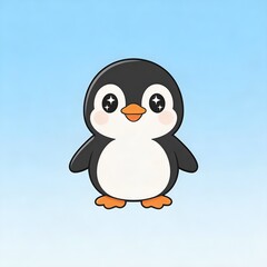 Obraz premium Cute Cartoon Penguin Illustration