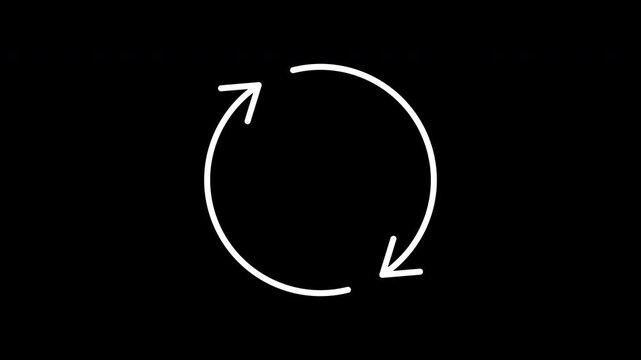 Thin Line Circular Arrow Loading Animation Loop Alpha