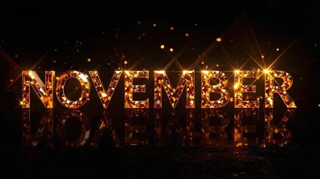 トパーズ誕生石11月立体ロゴ黒背景