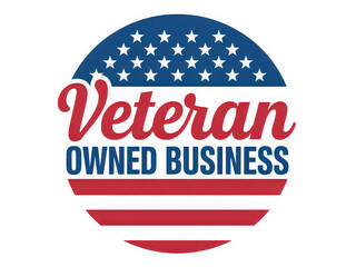 Veteran Owned Business American Flag Emblem isolated on a transparent background