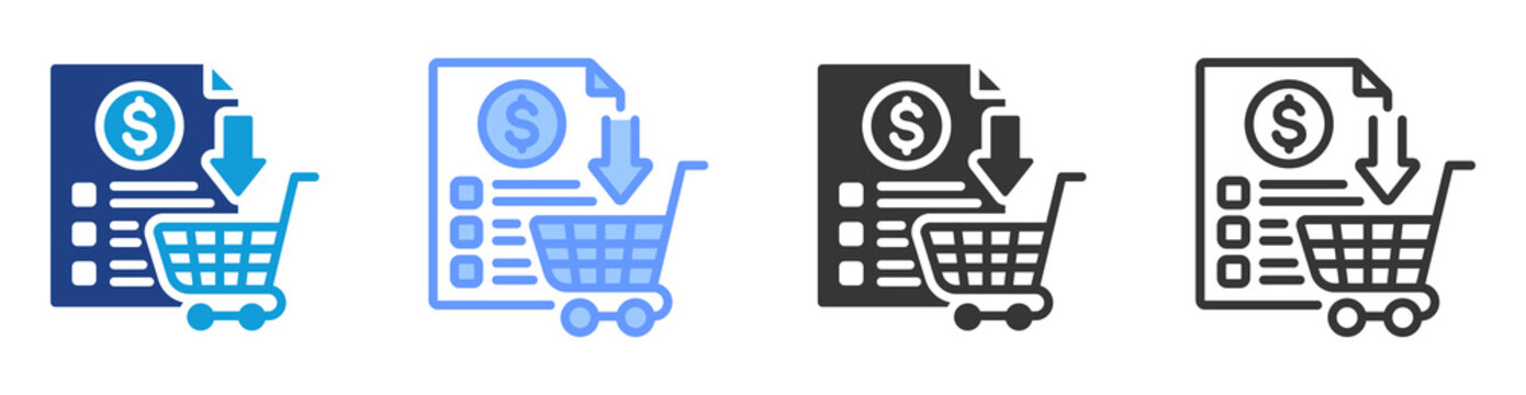 Purchase Order icon set multiple style collection