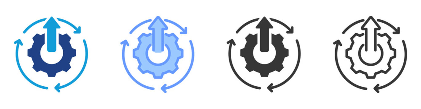 Operational Efficiency icon set multiple style collection