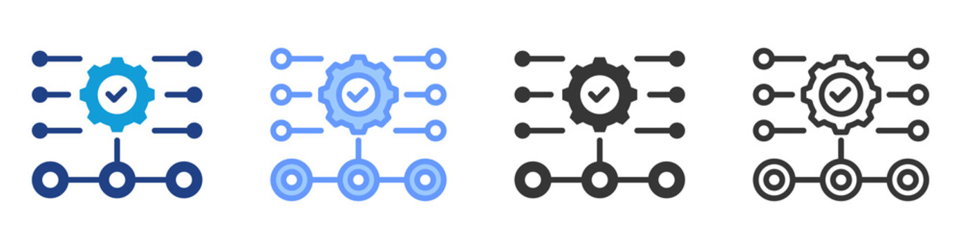Process Streamlining icon set multiple style collection