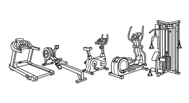 Gym equipment for strength training exercises 2.