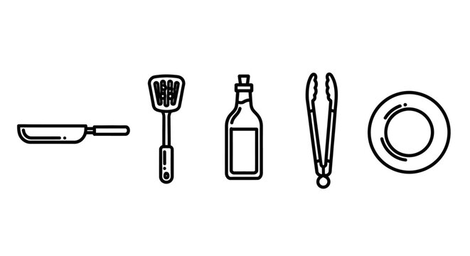 Kitchen Utensils and Plate Lineup.