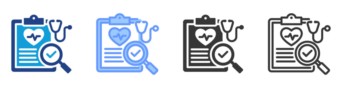 Evidence Based Care icon set multiple style collection