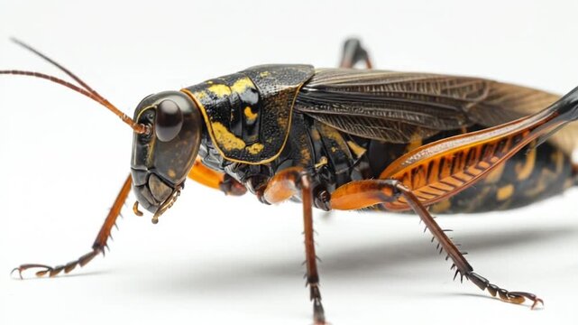 Cricket Insect Close Up Shot.