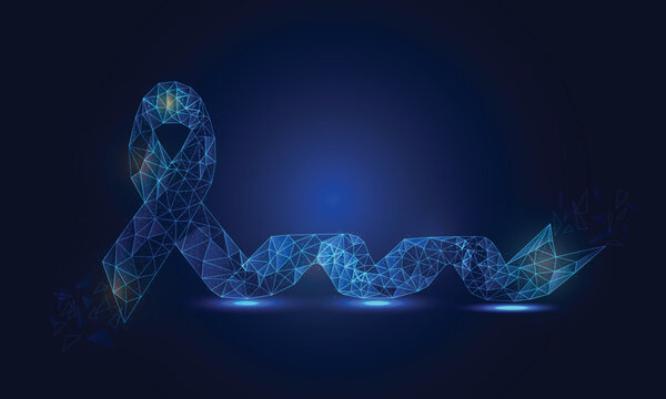 LowPoly Awareness Ribbon vector cancer awareness creative lowpoly design vector illustration banner.