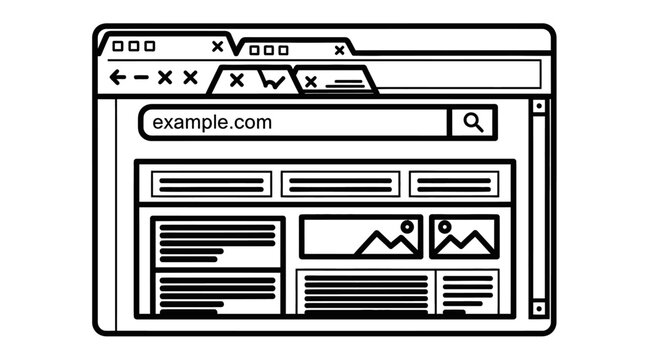 Black and white web browser window.