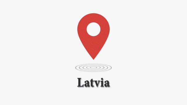 Animated red map pin icon with subtle texture on white background location