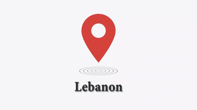 Animated red map pin icon with subtle texture on white background location