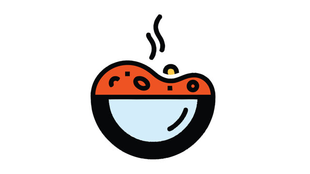 Delicious steaming bowl of hot soup, perfect for a cold day.