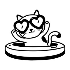 A glyph style icon representing cat glasses    © Vectors Market