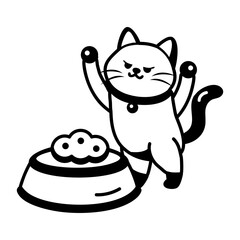 A glyph style icon depicting a food bowl    © Vectors Market