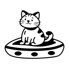 A glyph style icon depicting a cat bed   © Vectors Market
