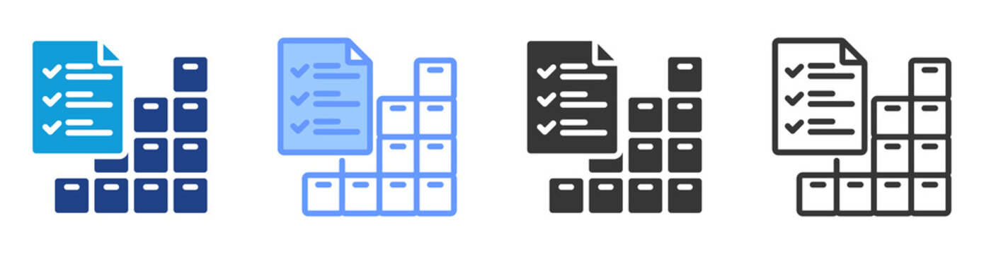 Inventory Levels icon set multiple style collection
