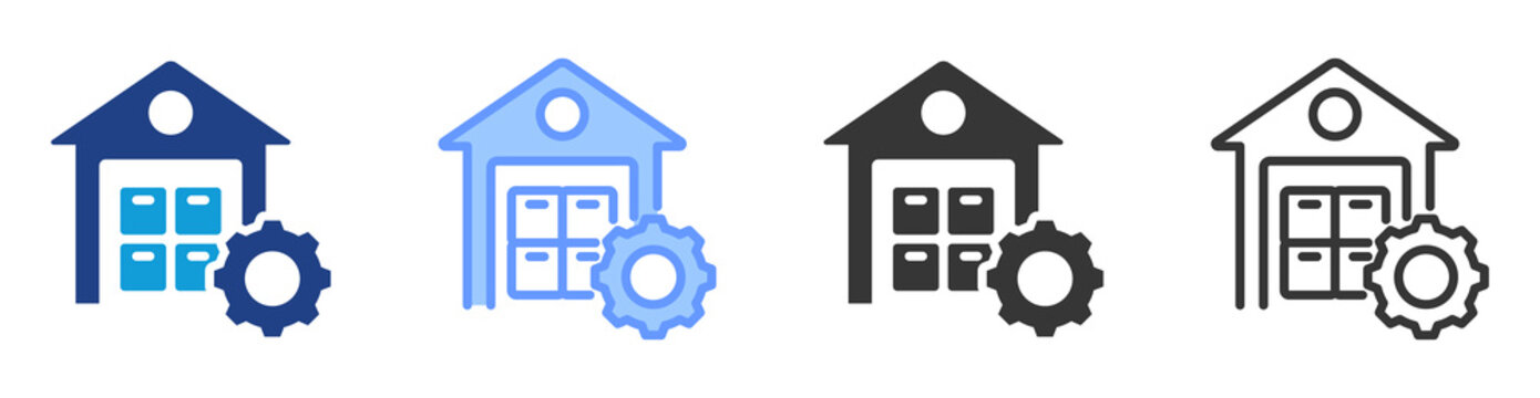Warehouse Management icon set multiple style collection