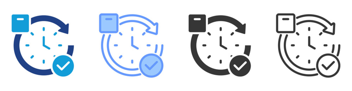 Real Time Updates icon set multiple style collection