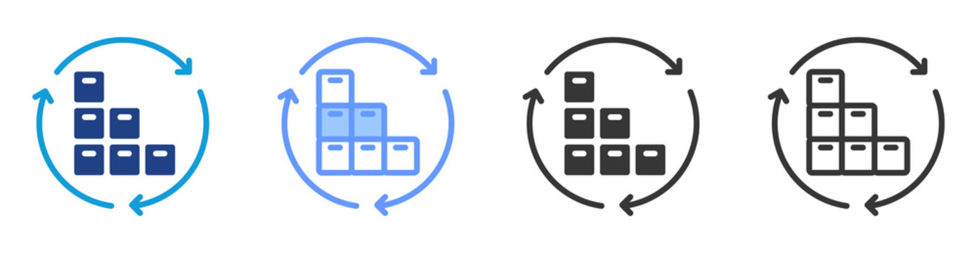 Inventory Turnover icon set multiple style collection