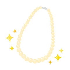 Obraz premium 真珠のネックレスのイラスト/Illustration of a pearl necklace 